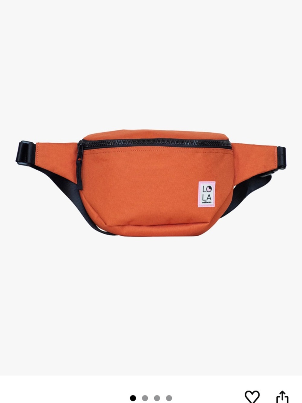 LOLA California Sprite Large Orange Canvas Fanny Pack Belt Bum Bag
